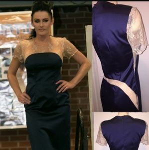 Royal blue Arc dress w/lace